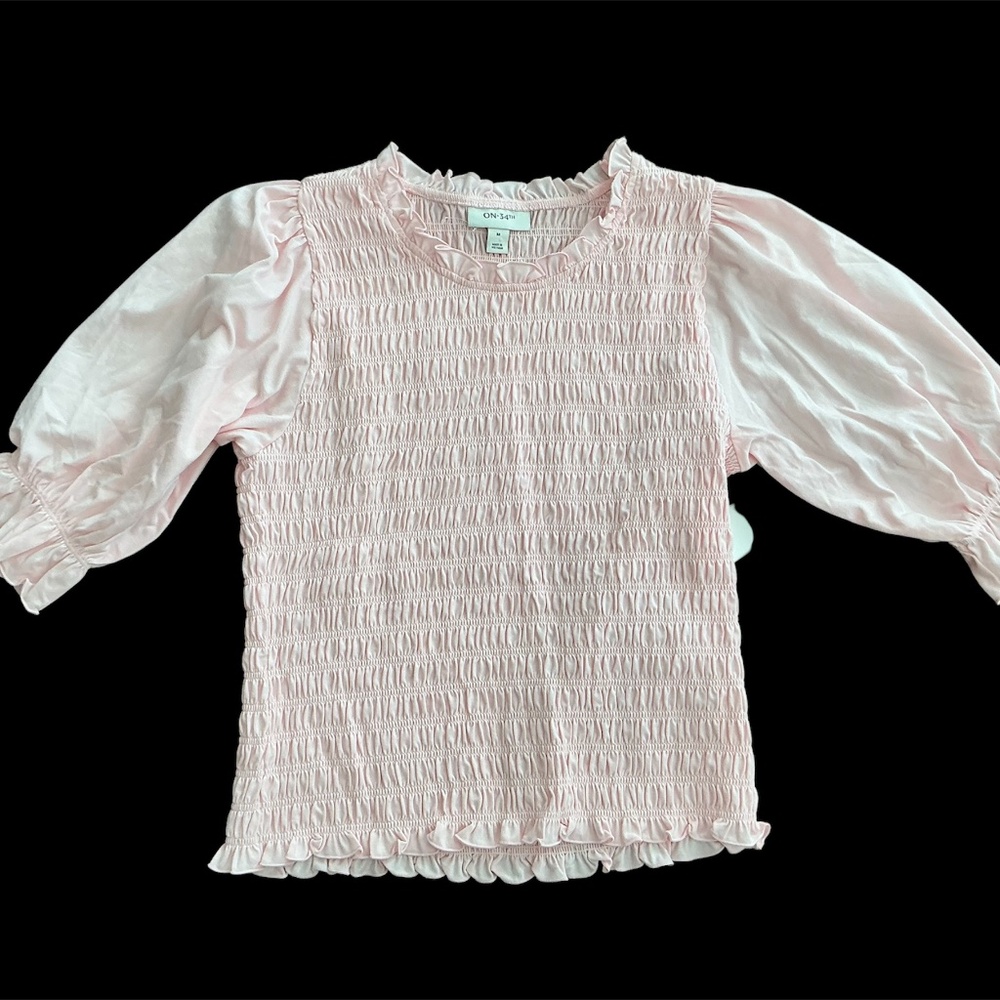 Girls cute ribbed shirt size M (E11)